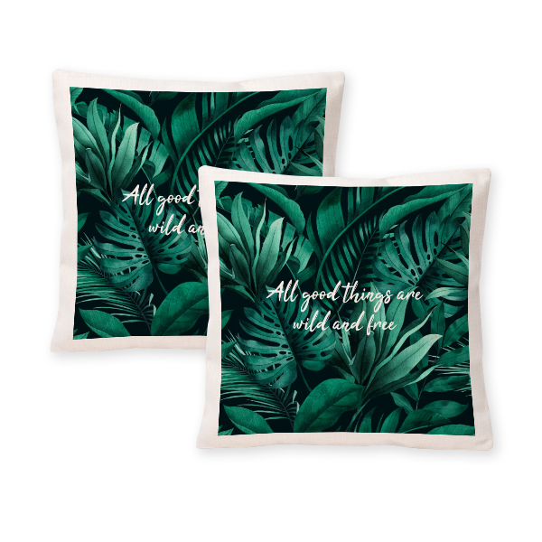 Polylinen Cushion Cover and Filling Square M with Front & Back Print