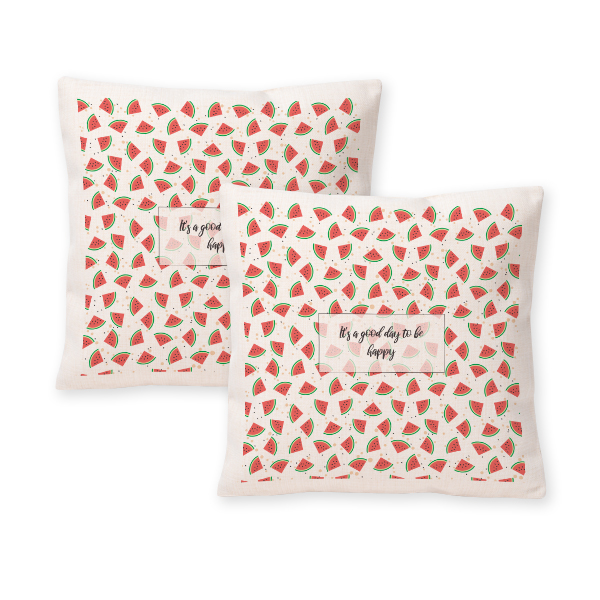 Coussin en polylin carré M imprimée recto-verso Coussin en polylin carré M imprimée recto-verso