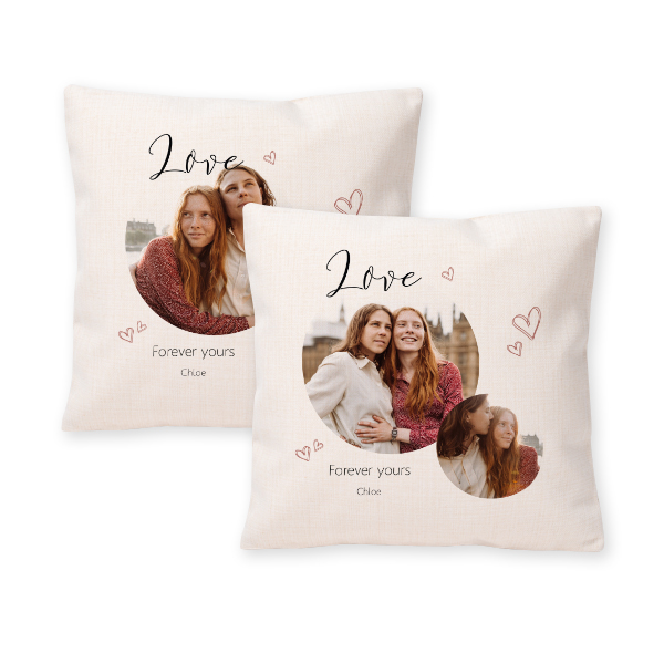 Coussin en polylin carré M imprimée recto-verso Coussin en polylin carré M imprimée recto-verso