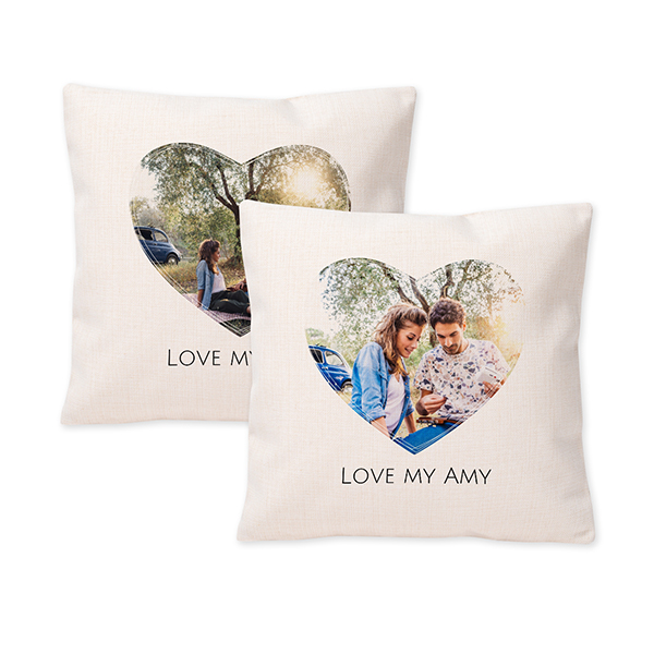 Polylinen Cushion Cover and Filling Square M with Front & Back Print