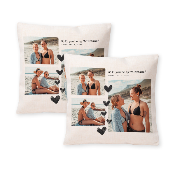 Coussin en polylin carré M  imprimée recto-verso