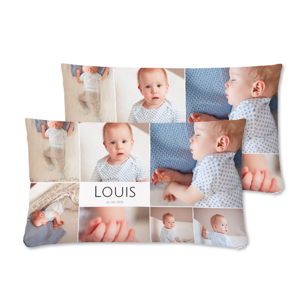 Polyester kussensloop met vulling liggend voor- en achterkant