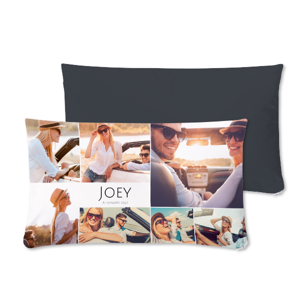 Polyester kussensloop met vulling liggend voor- en achterkant