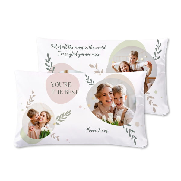 Polyester kussensloop liggend voor- en achterkant