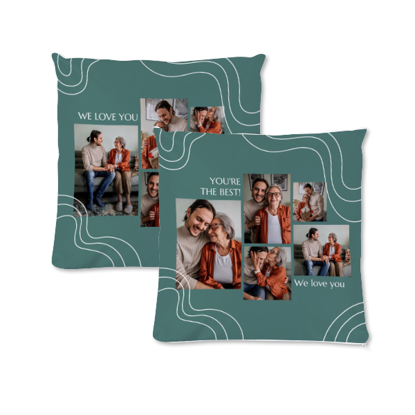 Polyester kussensloop met vulling vierkant M voor- en achterkant