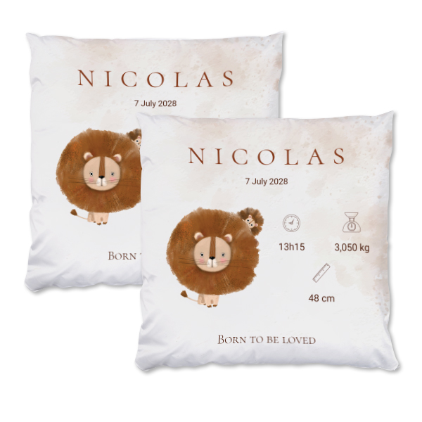 Coussin satiné carré L imprimé recto-verso Coussin satiné carré L imprimé recto-verso