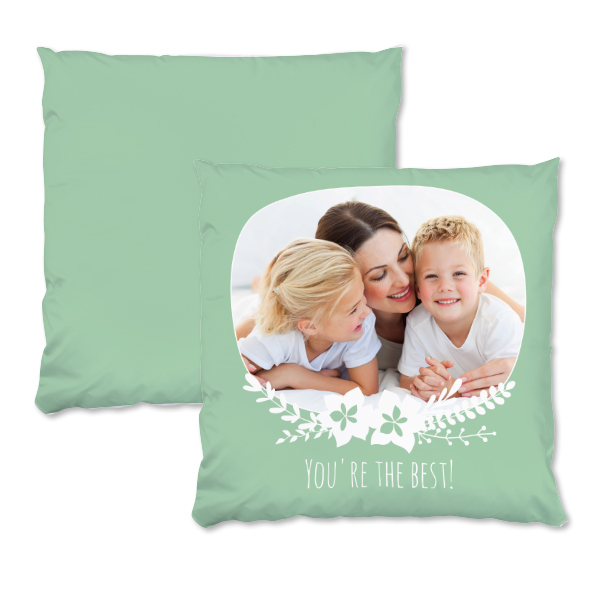 Coussin satiné carré L imprimé recto-verso Coussin satiné carré L imprimé recto-verso