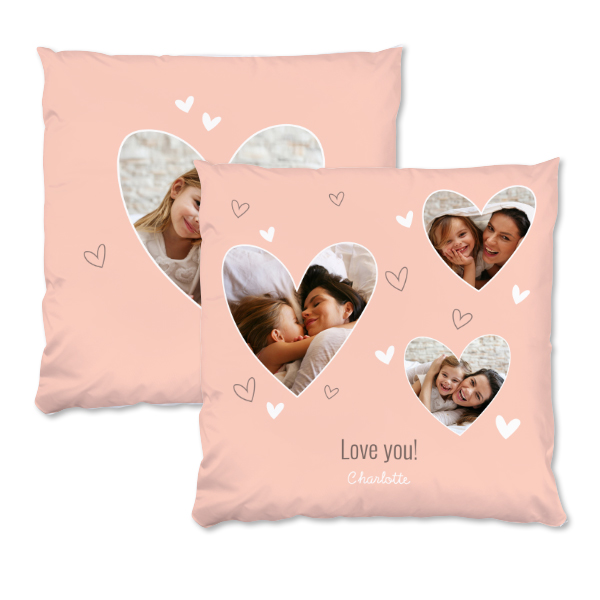 Polyester Cushion Cover and Filling Square L Front & Back