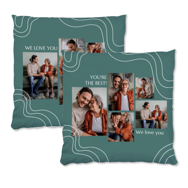 Polyester Cushion Cover and Filling Square L Front & Back