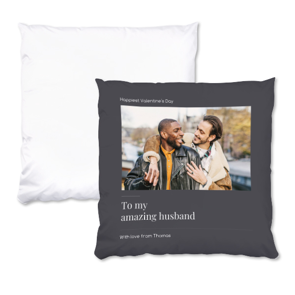 Fotokissen personalisiert (60x60 cm, doppelseitig bedruckt, Polyester, inkl. Füllung)