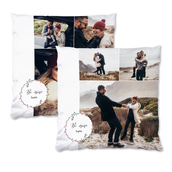 Coussin satiné carré L imprimé recto-verso
