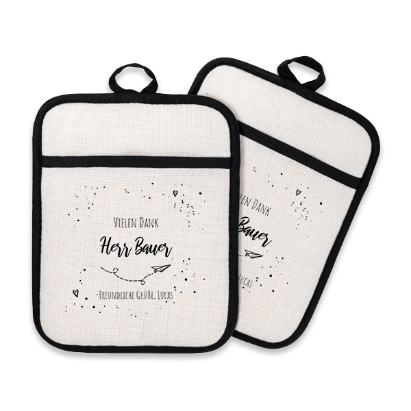 Personalisierte Topflappen mit Foto - 2 Stk. Personalisierte Topflappen mit Foto - 2 Stk.