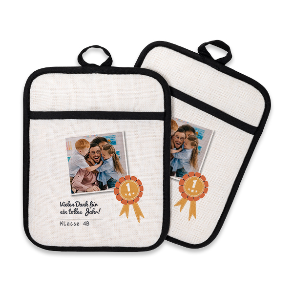 Personalisierte Topflappen mit Foto - 2 Stk. Personalisierte Topflappen mit Foto - 2 Stk.