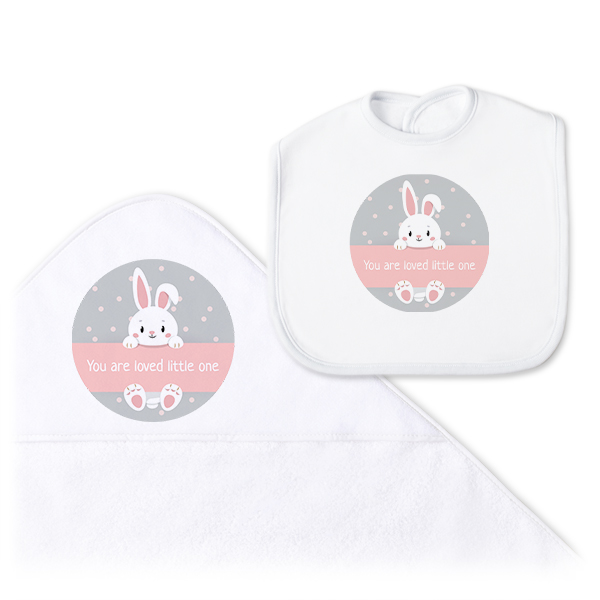 Box cadeau bébé : cape de bain & bavoir