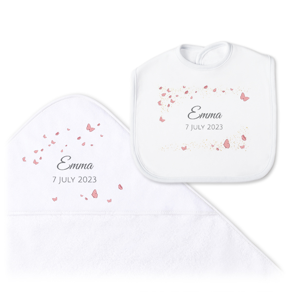 Baby Gift Set Bath Cape & Bib