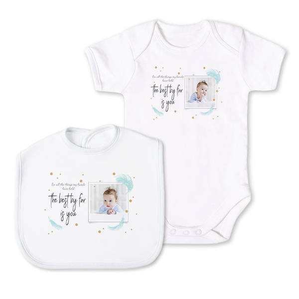 Personligt Babysæt - Hagesmæk & Babybody Personligt Babysæt - Hagesmæk & Babybody