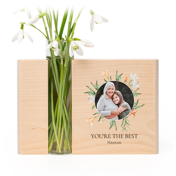 Woodblock Glass Vase - Full Colour Print Woodblock Glass Vase - Full Colour Print