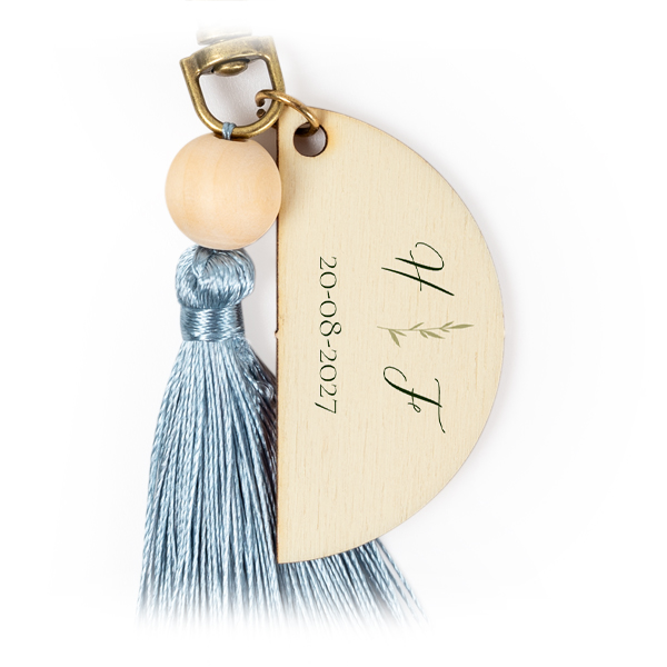 UV Printed Keychain Tassel Blue - Set of 6