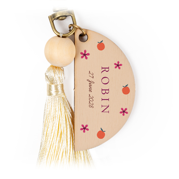 UV Printed Keychain Tassel Vanilla - Set of 6