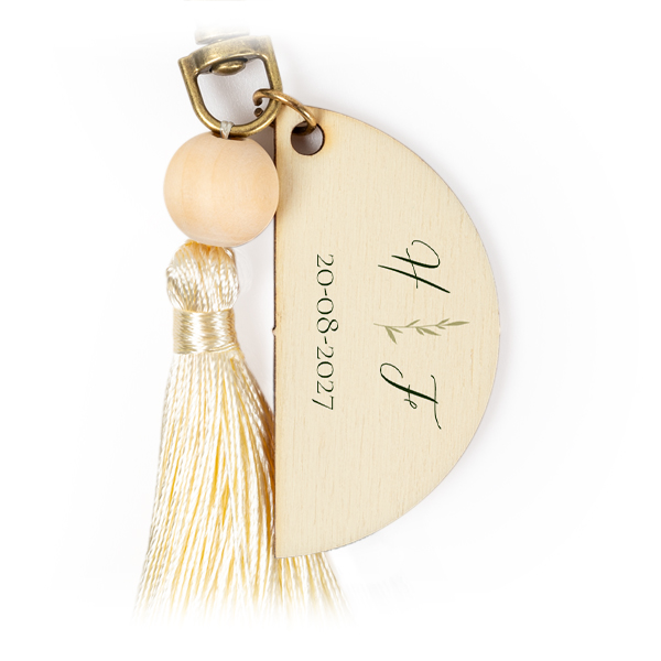 UV Printed Keychain Tassel Vanilla - Set of 6