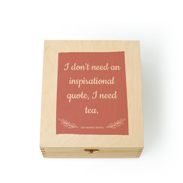 Tea box with printing