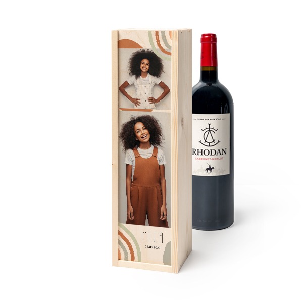 Wijnkist met Rhodan Cabernet-Merlot