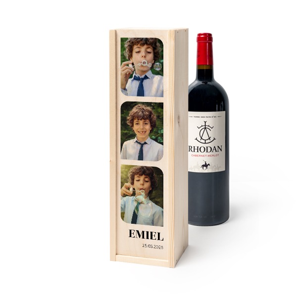 Wijnkist met Rhodan Cabernet-Merlot Wijnkist met Rhodan Cabernet-Merlot