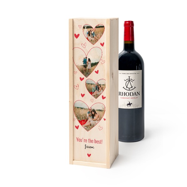 Wijnkist met Rhodan Cabernet-Merlot Wijnkist met Rhodan Cabernet-Merlot