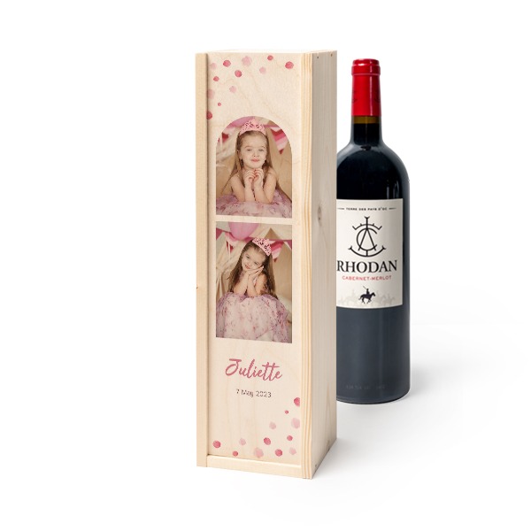 Wijnkist met Rhodan Cabernet-Merlot Wijnkist met Rhodan Cabernet-Merlot