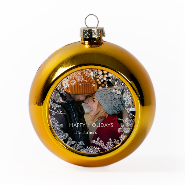 Christmas bauble plastic gold (Set of 2)