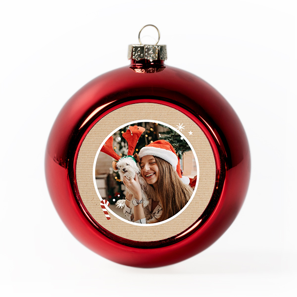 Christmas bauble plastic red (Set of 2)