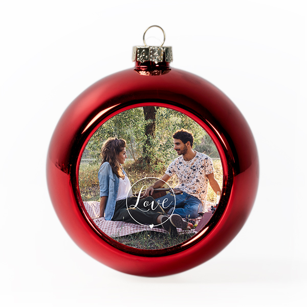 Christmas bauble plastic red (Set of 2)