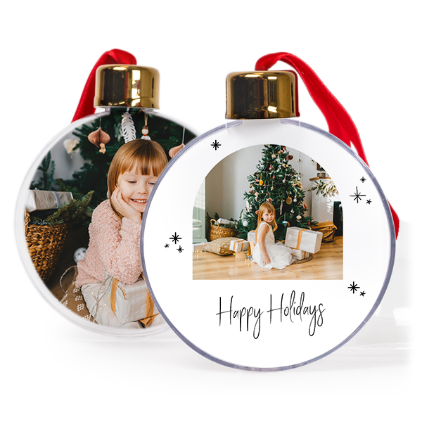 Christmas bauble clear plastic -  set of 2