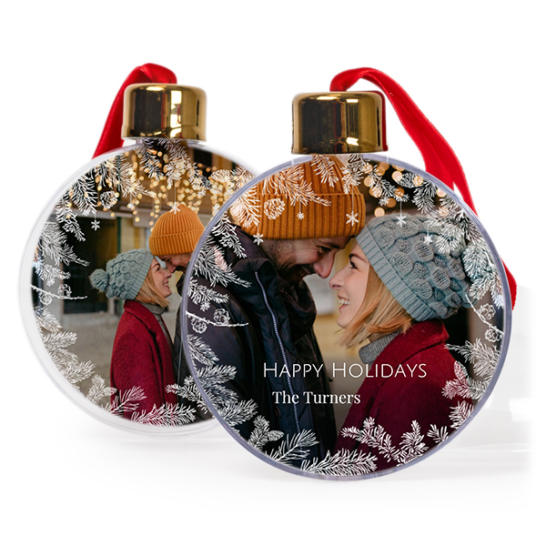 Christmas bauble clear plastic -  set of 2