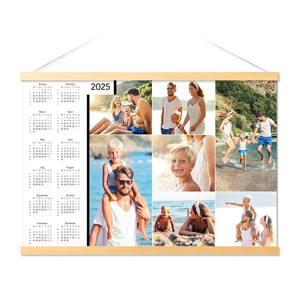 Plakatkalender med Plakatophæng 60 x 40 cm Træ