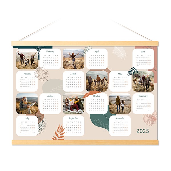Jaarplanner met magnetische hanger 60 x 40 cm Hout