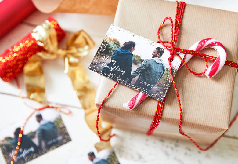 Små paketkort - Julkort med foto