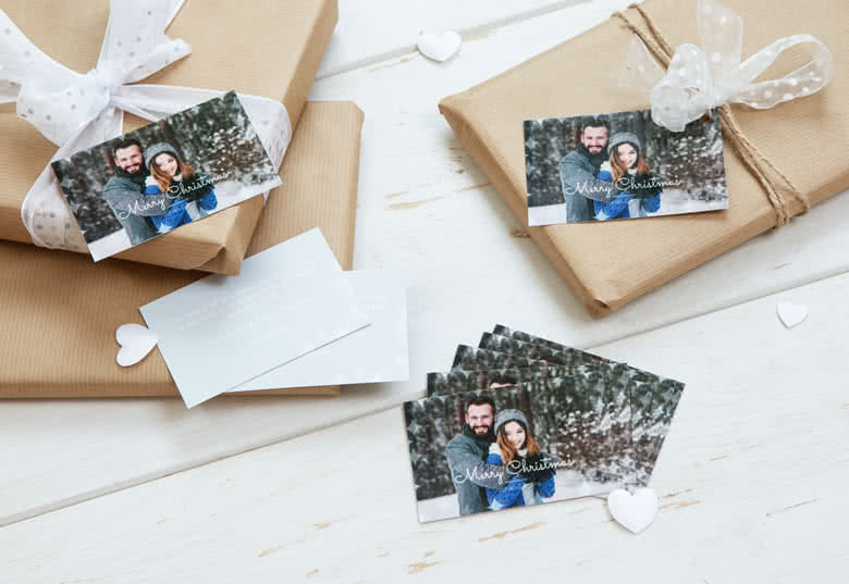 Små paketkort - Julkort med foto