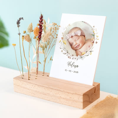 Forex luxe sur support en bois & fleurs séchées