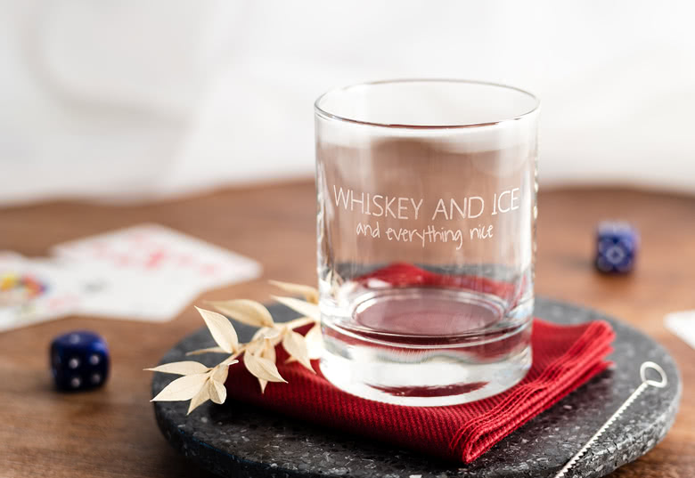 Whiskyglass med gravering