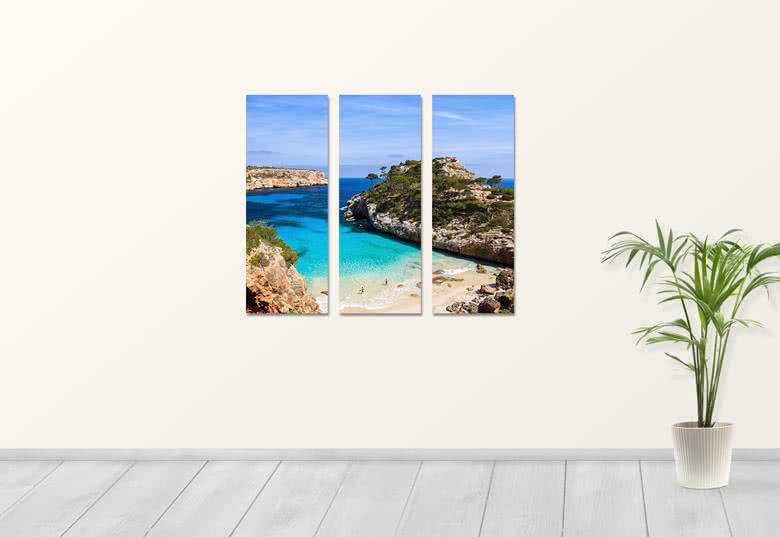 Multi-piece Solid Poster 3 Panel Triptych 30 x 80