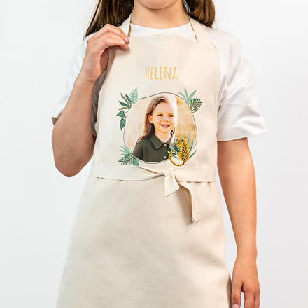 Färgat förkläde till barn beige