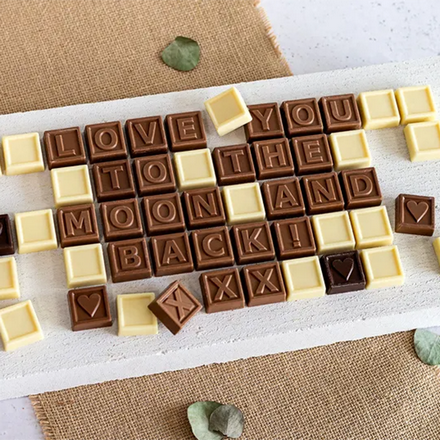 Choklad med text 60 bitar