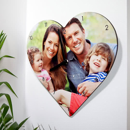 Horloge photo en coeur