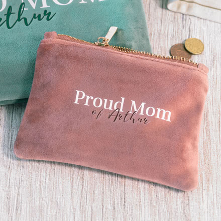 Petite trousse en velours rose