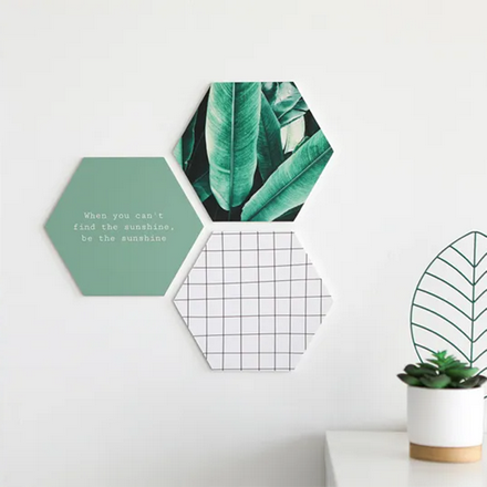 Aluminiumtavlor Hexagoner Galleri (Set om 8)