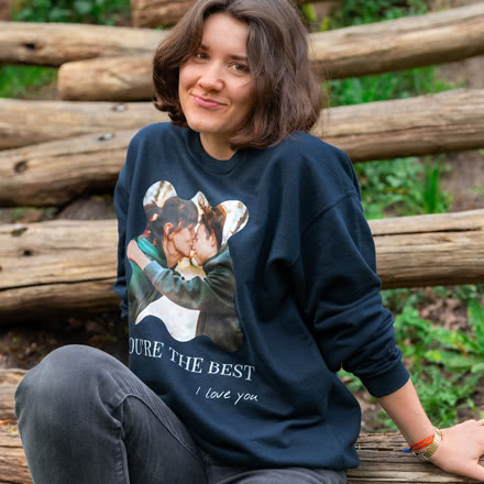 Pusero Unisex Laivastonsininen painatuksella XL