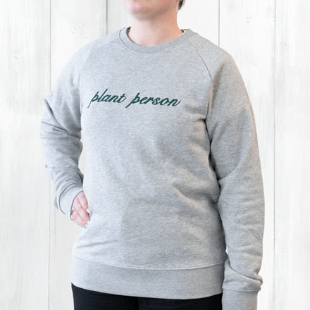Sweater Unisex Grijs gemêleerd XL met borduring