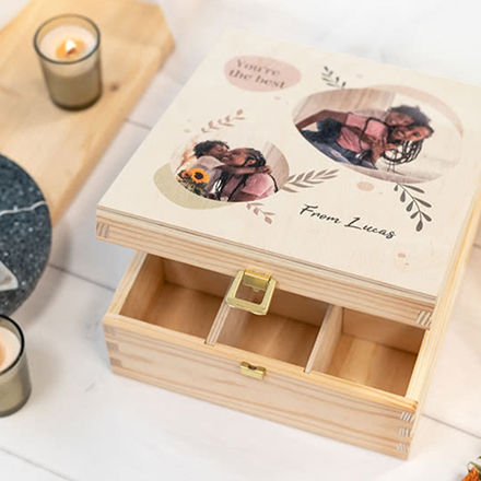 Boîte à thé avec impression
