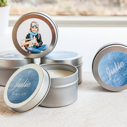 Waxinelichtjes met sticker - Set van 12